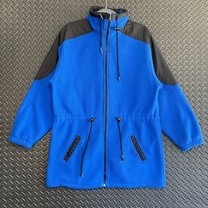 Vintage Forenza Blue Black Full Zip Up Fleece Sweater Casual‎ Wear Mens Size XL